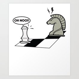 Chess Funny Move Knight To Pawn Art Print