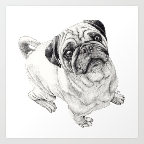 Seymour the Pug Art Print