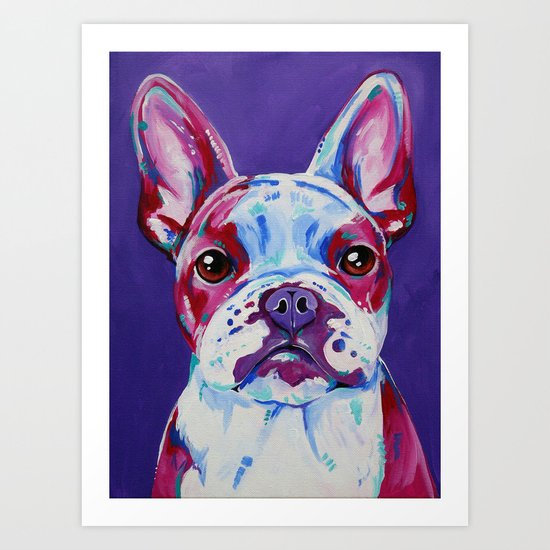 Frenchie in Purple Art Print
