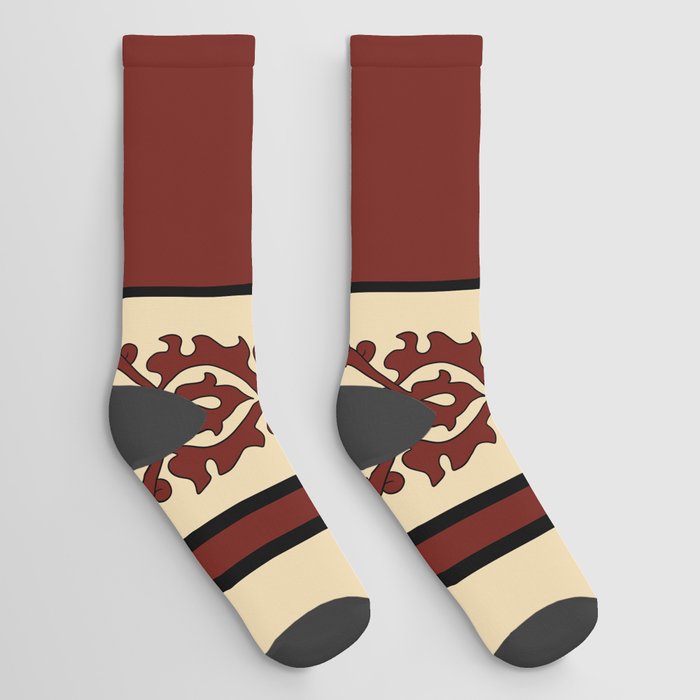 Oriental rug beige and red Socks