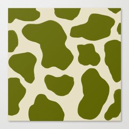 Green on Sage Cow Spots  Canvas Print