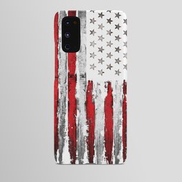 Red & white Grunge American flag Android Case