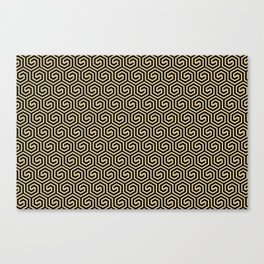 Black and Golden Brown Spiral Tessellation Pattern Pairs Dulux 2022 Popular Colour Golden Cookie Canvas Print