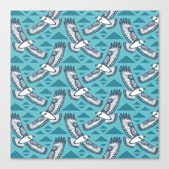 The Hawk's Flight_ Light cerulean Canvas Print