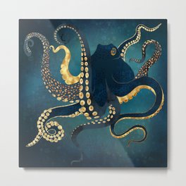 Metallic Octopus IV Metal Print
