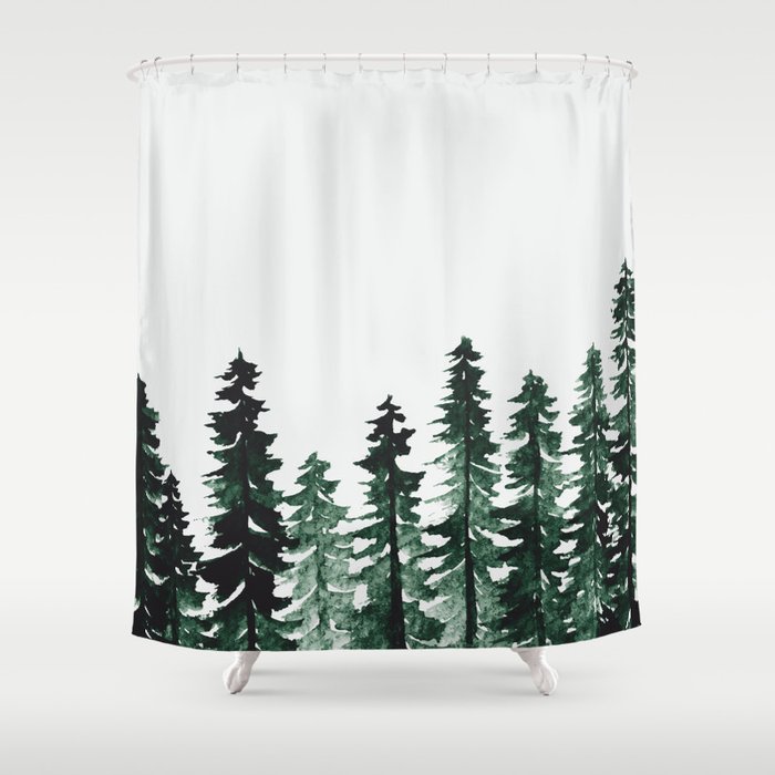 Foggy Pine Trees 2 Shower Curtain