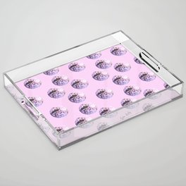Let's dance pink- pink background Acrylic Tray