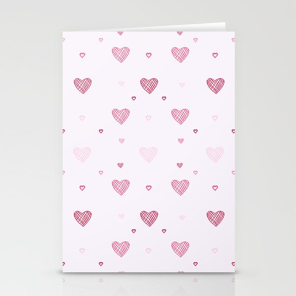Hearts on a pink background. For Valentine's Day. Vector drawing for February 14th. SEAMLESS PATTERN WITH HEARTS. Anniversary drawing. For wallpaper, background, postcards. Stationery Cards