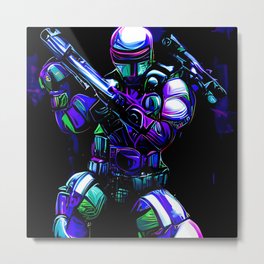 Cyberpunk Cyborg Metal Print