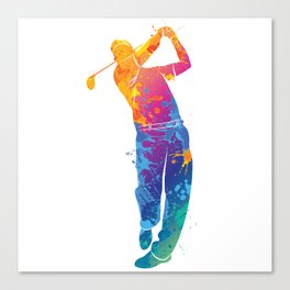 Watercolor Golfer Canvas Print