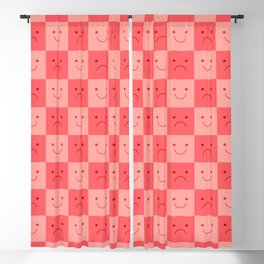 Plaid of Emotions pattern pink Blackout Curtain