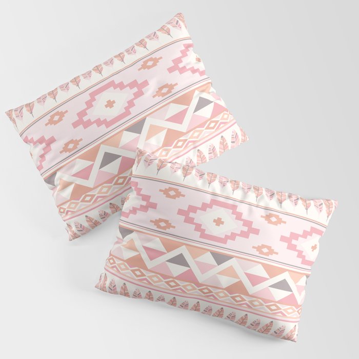 Pink Boho Tribal Aztec Pillow Sham
