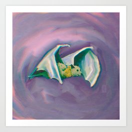 Flying Bat Painting Art Print