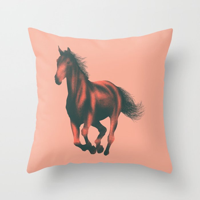 Running Horse Throw Pillow