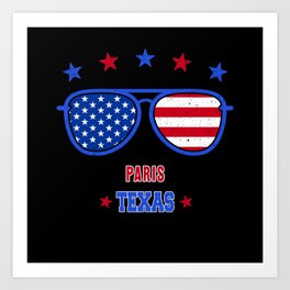 Paris Texas Art Print | Texas State, Paris Usa Flag, Paris Texas, Paris City, Paris Texas Gifts, Paris, Texas Ctiy, Usa Flag Vintage, American Flag, America 