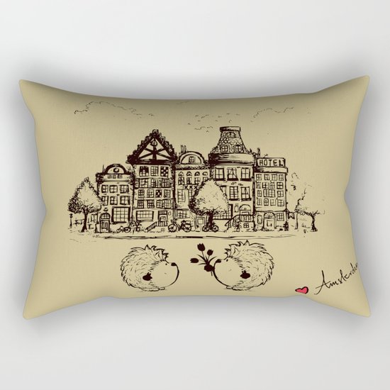 Hedgehogs in Amsterdam Rectangular Pillow