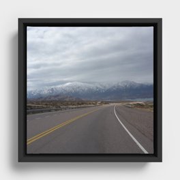 Argentina Photography - Road Going Beside Big Mountains Framed Canvas