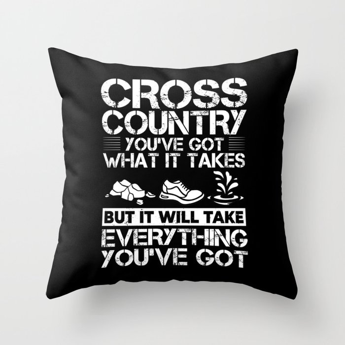 Cross Country Running Coach Training XC Run Race Throw Pillow