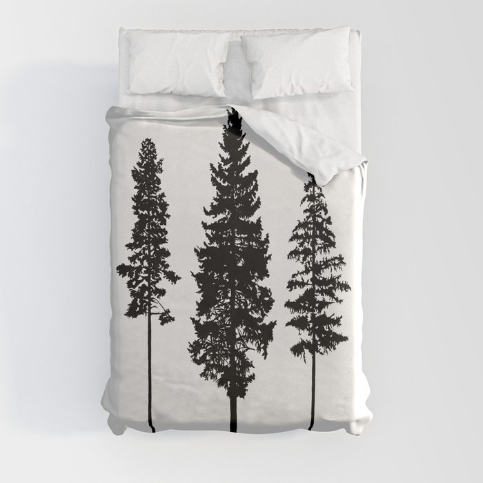 Minimalist Skinny Pine Trees Duvet Cover
