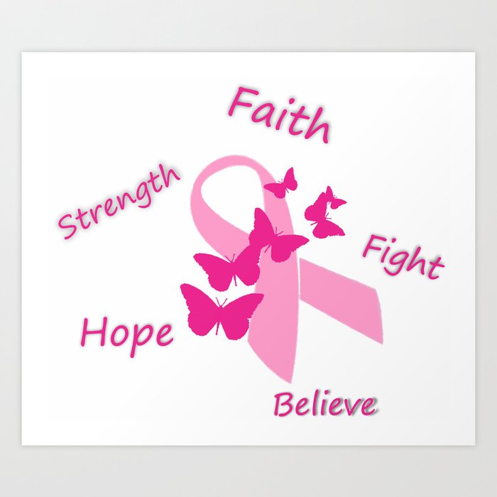 breast cancer ribbon  Art Print