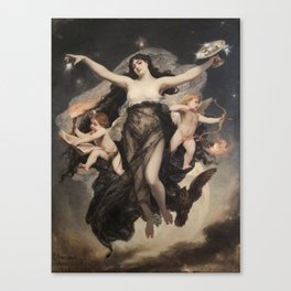 The Night Accompanied by the Geniuses of Study and Love — Pedro Américo Canvas Print
