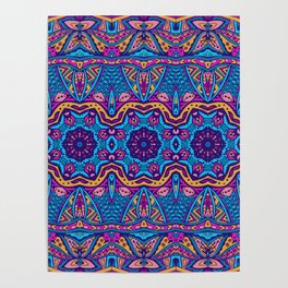 Ethnic Textile Print Seamless Pattern Poster