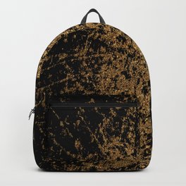 Cute Gold Glitter Black Modern Pattern Backpack