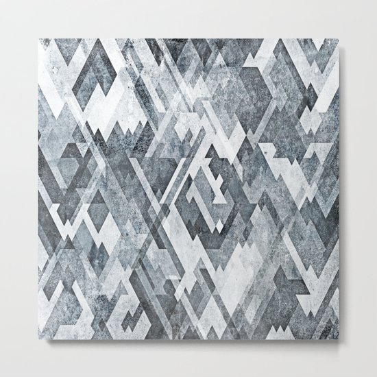 zig zag black and white Metal Print