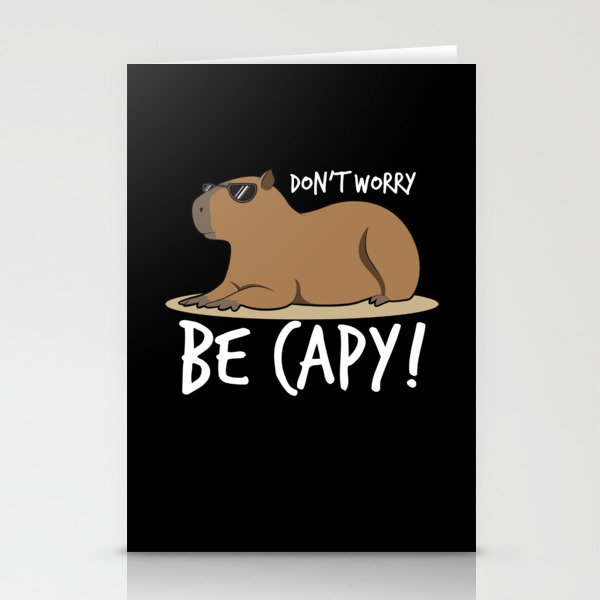 Capybara Shirt Dont Worry Be Capy Stationery Cards