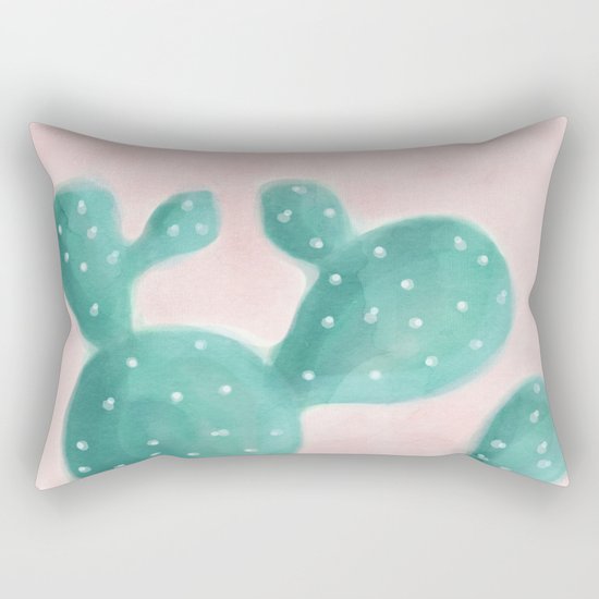Cactus on pink Rectangular Pillow
