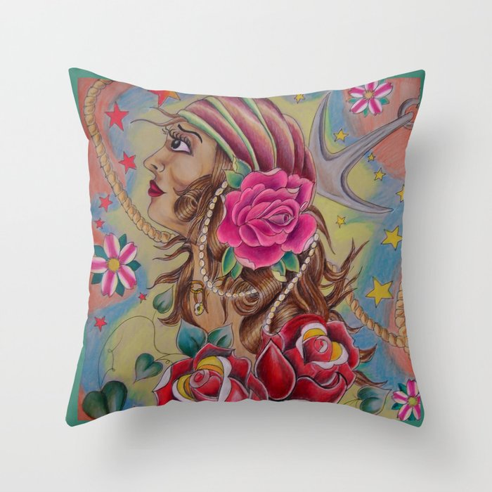 Pirate Wench Throw Pillow