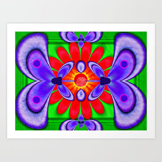 Butterfly and flower abstract. Art Print