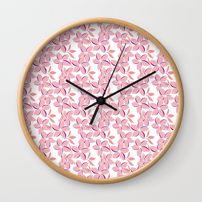Pink Frangipani 1 Wall Clock