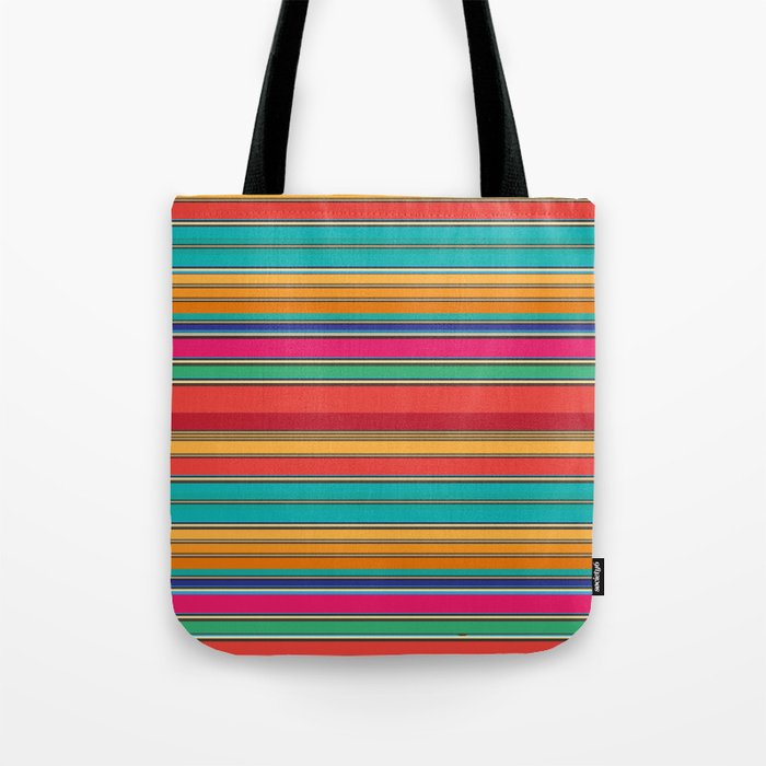 Colorful stripes Serape Saltillo Mexican sarape blanket vibrant zerape jorongo zarape pattern Tote Bag