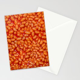 Baked Beans in Red Tomato Sauce Food Pattern  Stationery Card