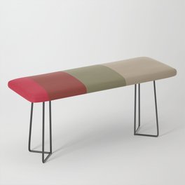 Geometric Modern Rectangle Square Design in Red and Green  Bench