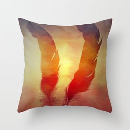 Two feathers Throw Pillow