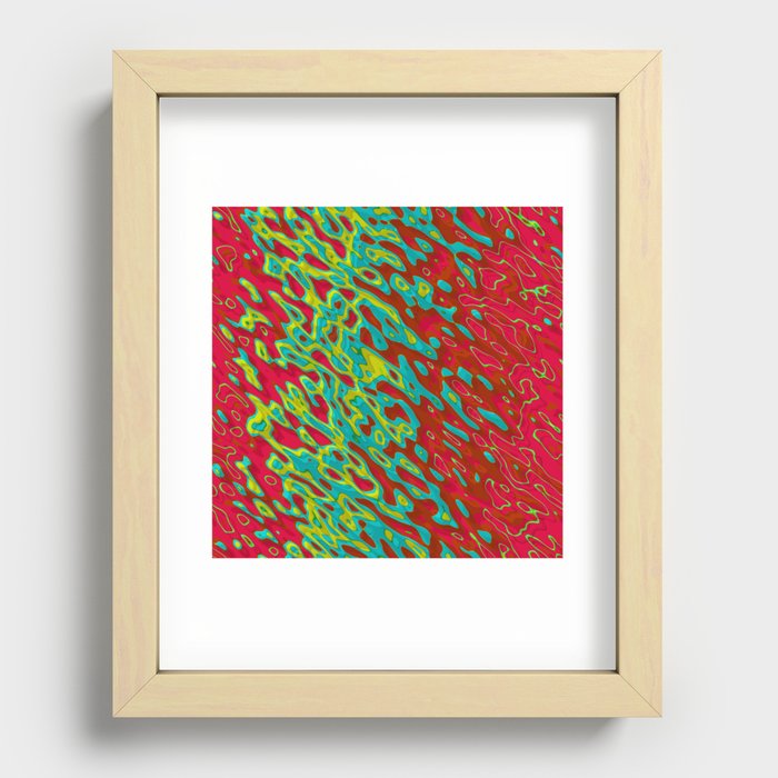 Red and Green Shapes Recessed Framed Print