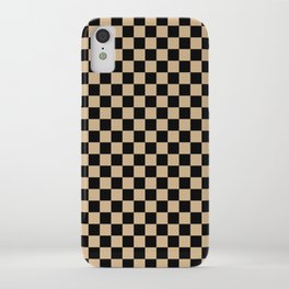 Black and Tan Brown Checkerboard iPhone Case