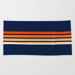 Minimal Orange Abstract Retro Racing Stripes 70s Style - Bluesane Beach Towel