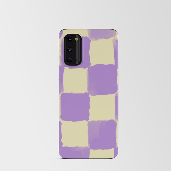 Lavender Checkerboard Y2K Trendy Aesthetic Android Card Case