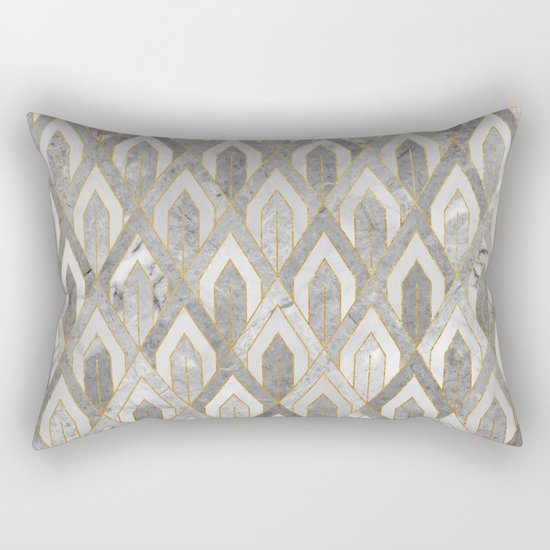 Art Deco Marble Pattern Rectangular Pillow