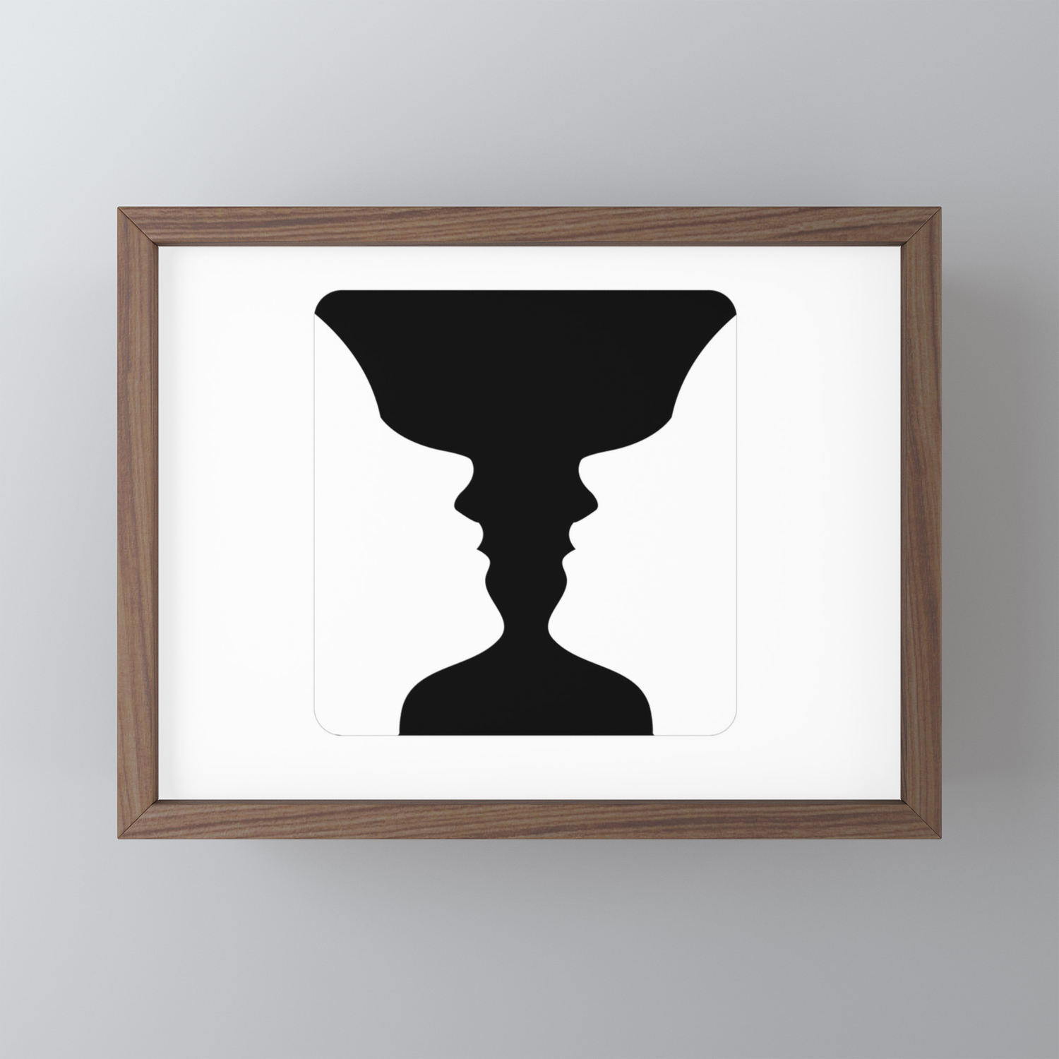 butik udtale quagga Two faces side by side- illusion of a vase also called Rubins vase Framed  Mini Art Print by Shawlin | Society6