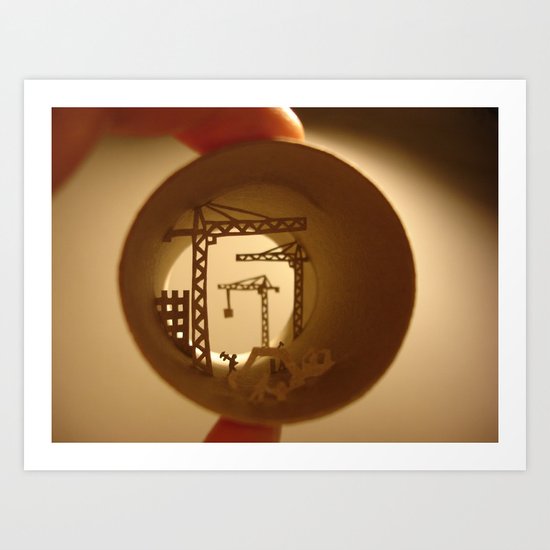 Roll "Building yard" (Rouleau "Chantier") Art Print