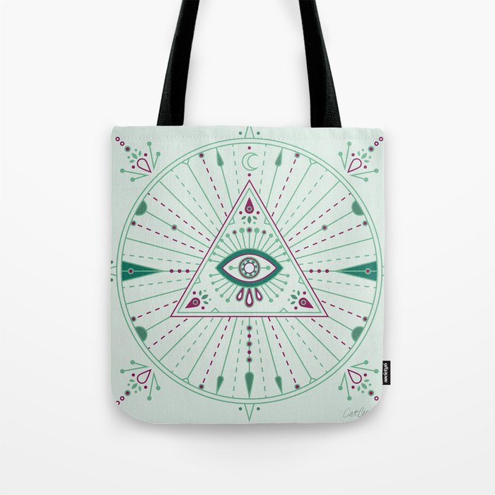 Evil Eye Mandala – Mint Tote Bag