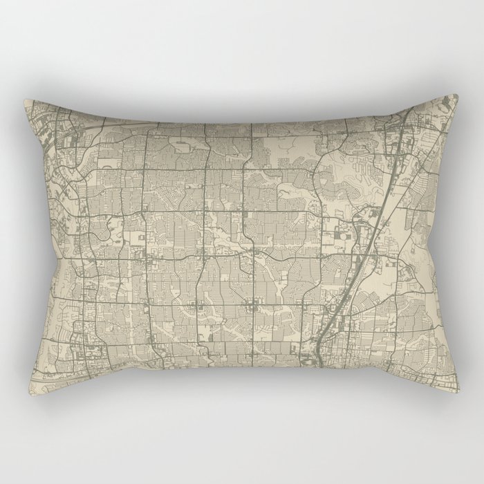 USA, Plano City Map Rectangular Pillow