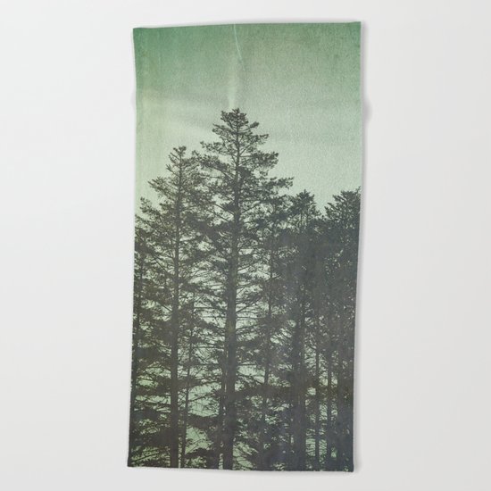 Trees in Fog Beach Towel