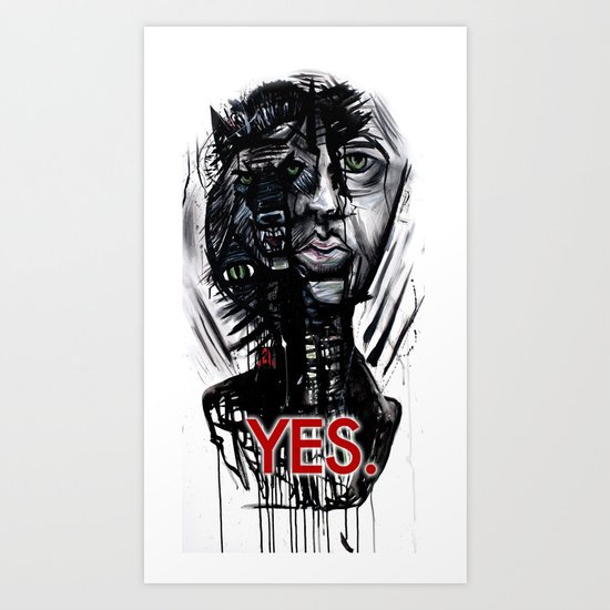 YES wolf Art Print