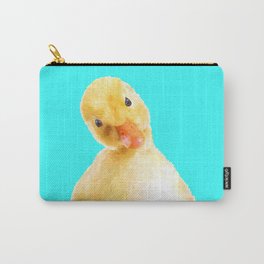 Duckling Portrait Turquoise Background Carry-All Pouch
