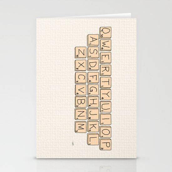 Qwerty Scrabble Stationery Cards